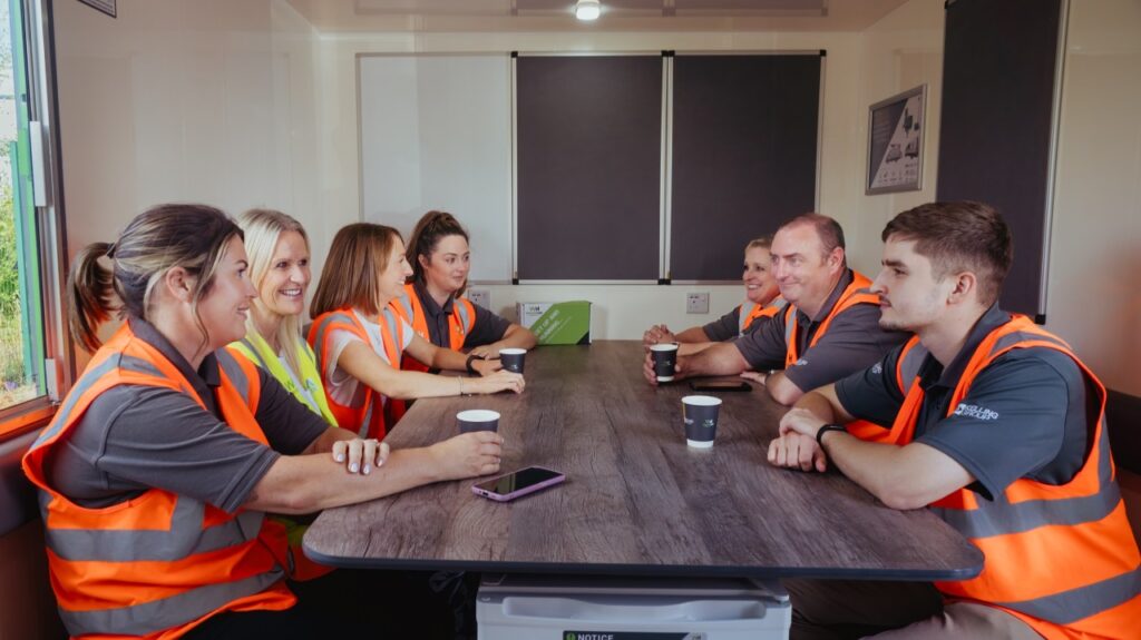 Welfare Hire Nation Wide Ltd team working over lunch