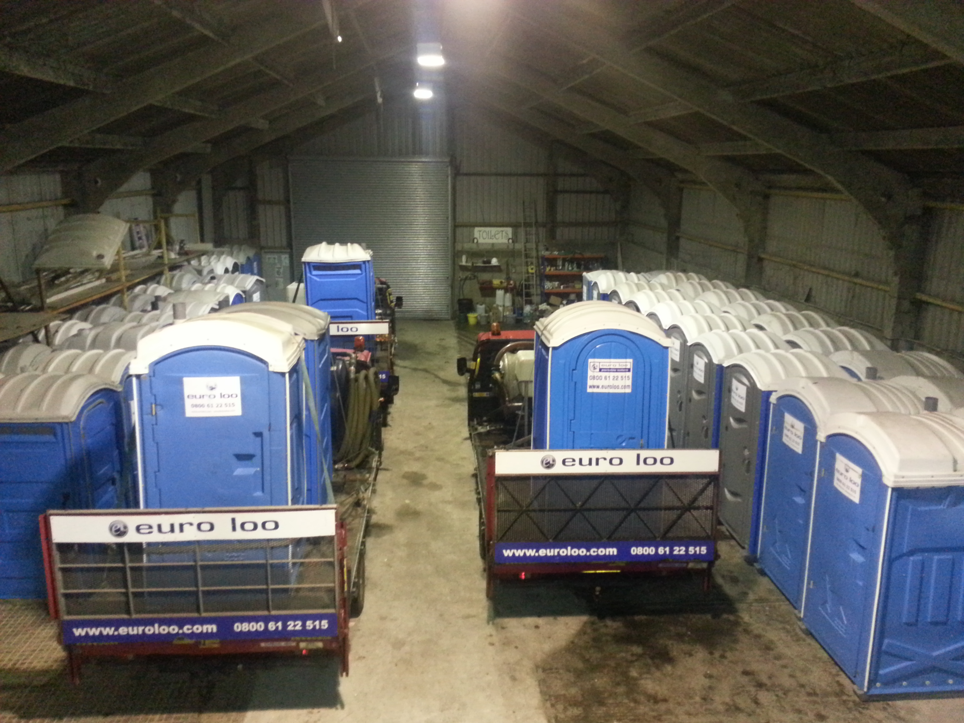 Portable toilet service drivers ready to go work