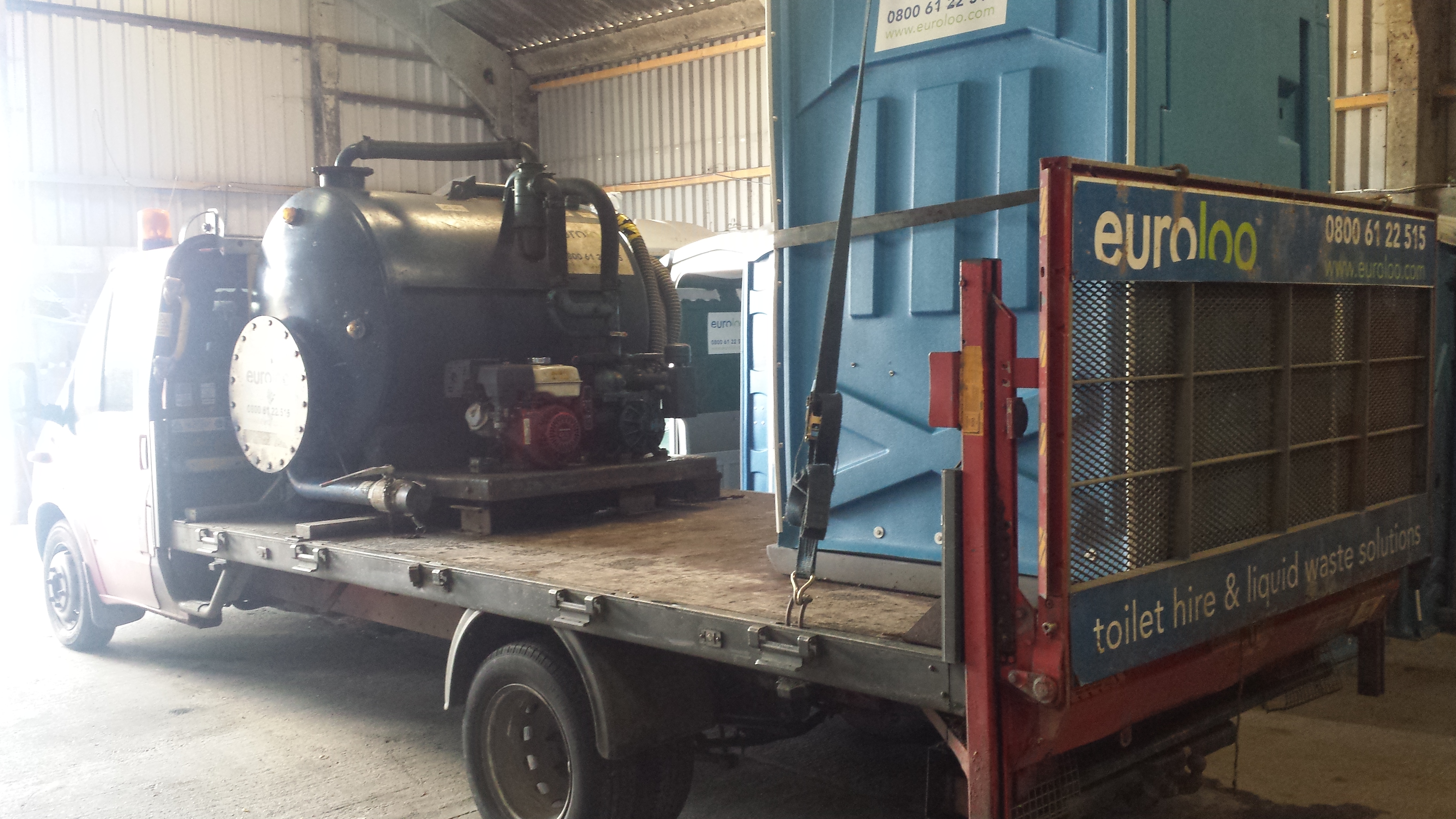 Portable toilet hire van