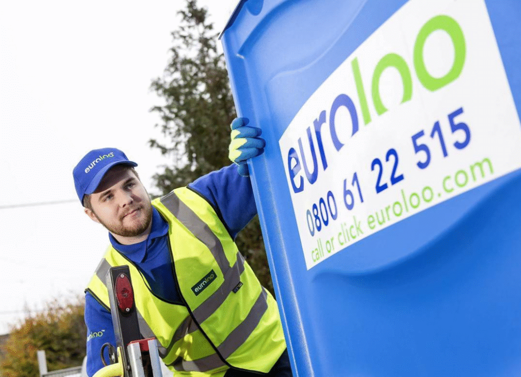 Service Driver Working On Construction Site In Chelmsford Servicing Portable Toilets