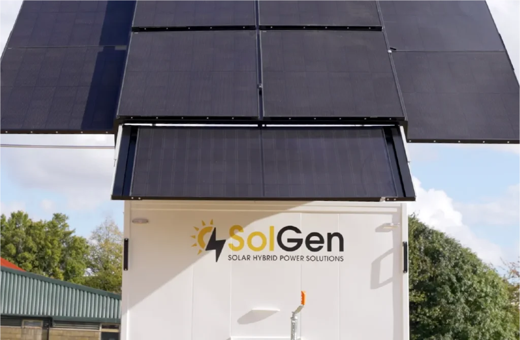 Euroloo Ecowelfare Solgen Solar Powered Generator On A Uk Construction Site For Builders