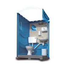 Mains connected portable toilet for hire Mains connected portable toilet for hire