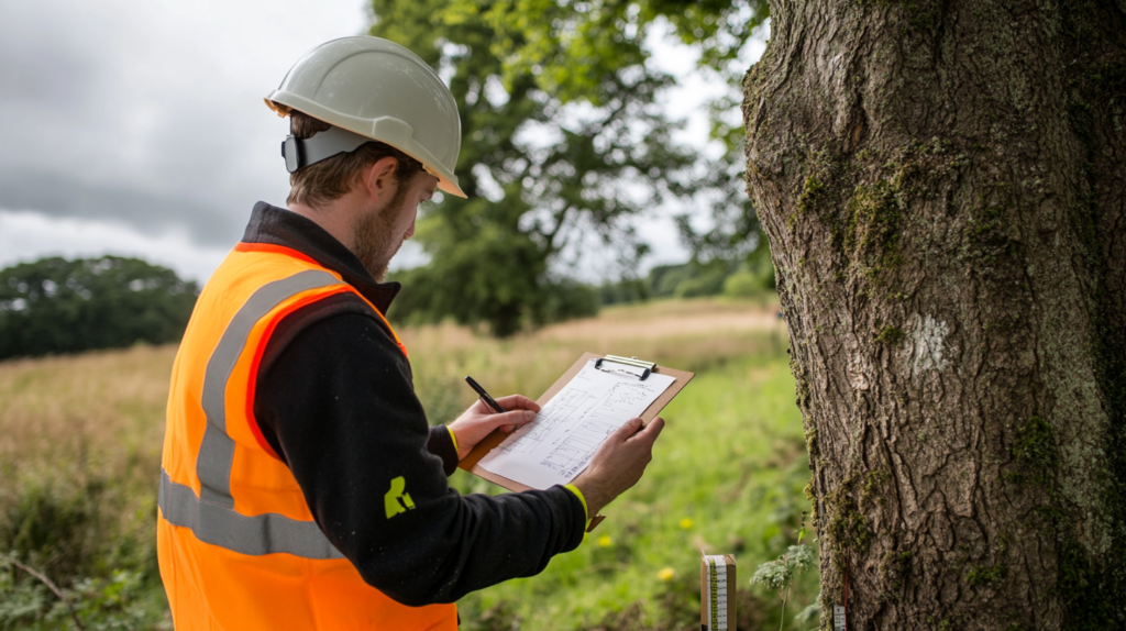 Ecology Survey Being Carried Out On A Uk Development Site To Assess Environmental And Biodiversity Constraints