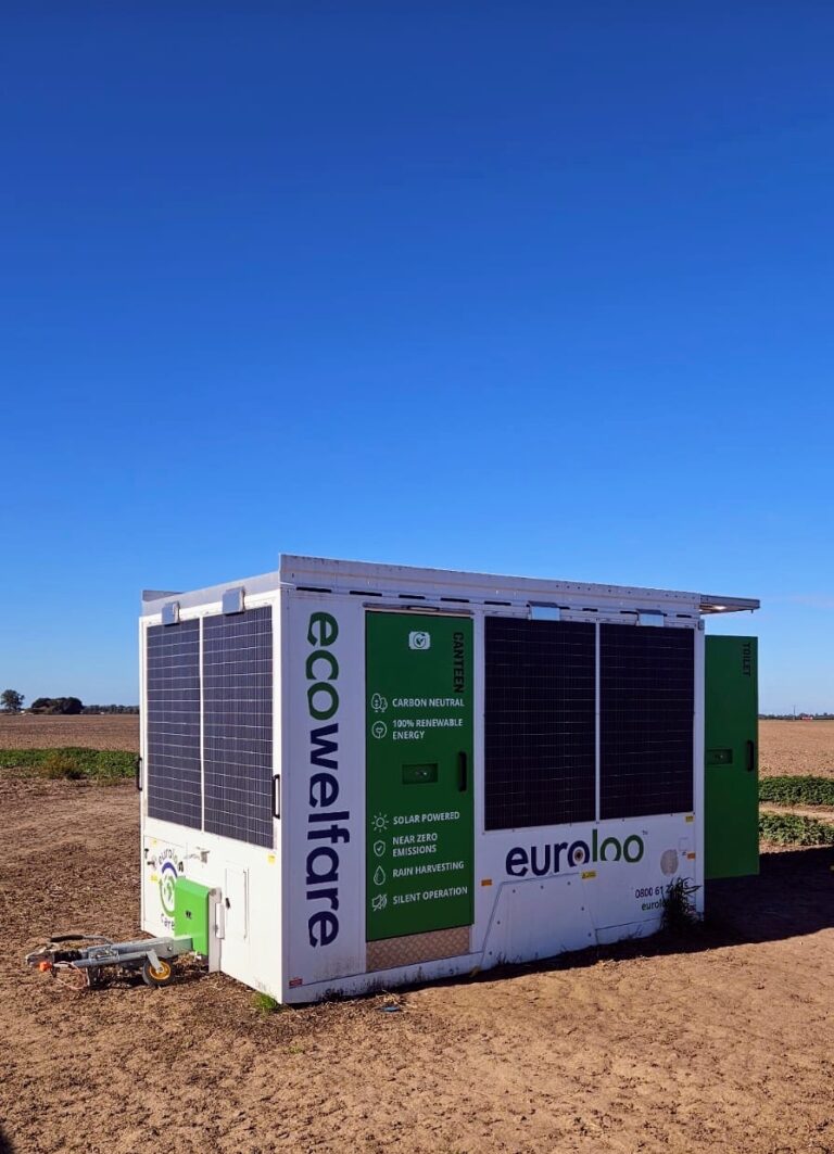 Solar-Powered Welfare Unit By Eco Welfare With Dual Battery System And Low-Emission Hvo Backup For Reliable Year-Round Site Welfare.