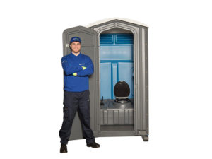 Euroloo Chemical Portable Toilet Hire Open Door With Man