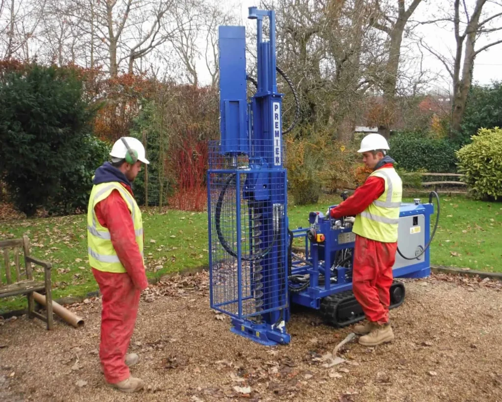 Geotechnical Drilling Rig Carrying Out Ground Investigation On A Uk Construction Site
