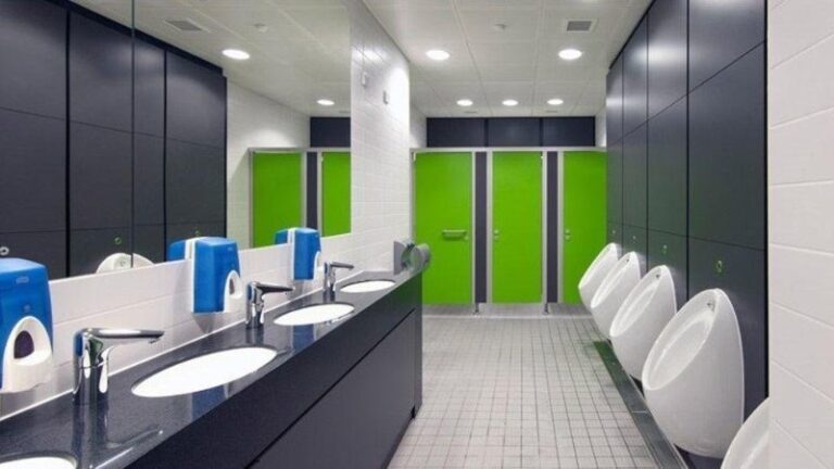 Interior Of Office Toilets Unusable Due To Workplace Water Outage