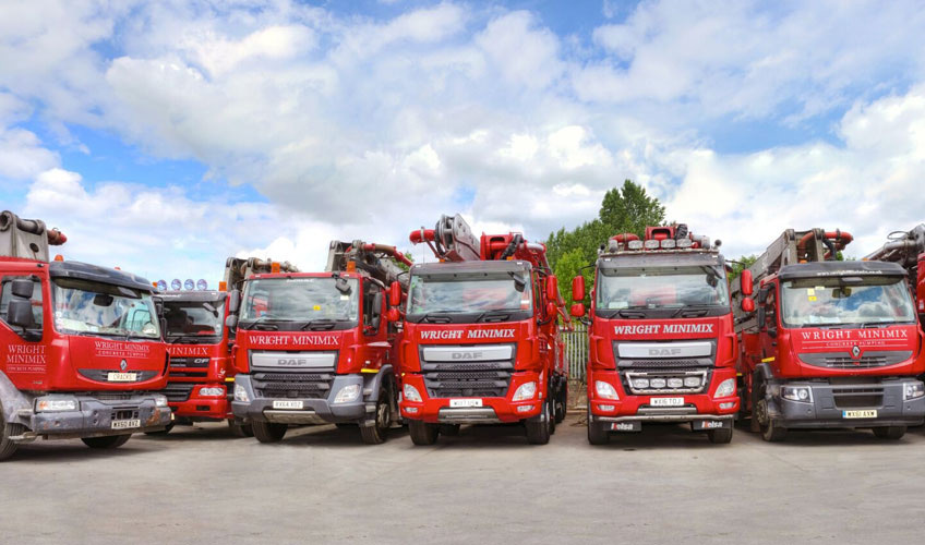 Wright Minimix fleet of delivery and service vehicles