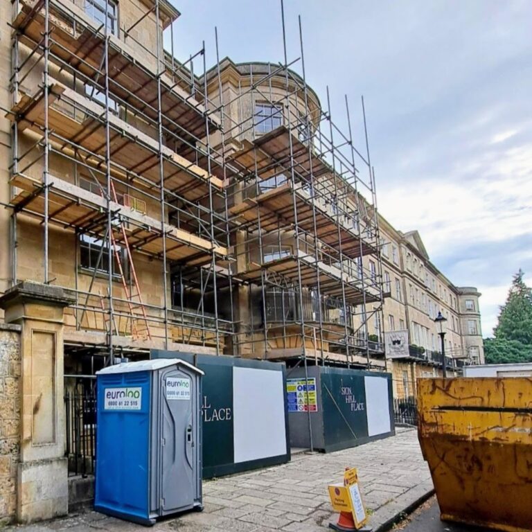 Scaffolding On Uk Construction Site For Trade Contractors.